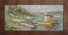 Soviet Era Painting 'Along the Oka River' by Alexander Lopatkin