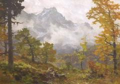 Alpine Painting by German Painter Edward Harrison Compton