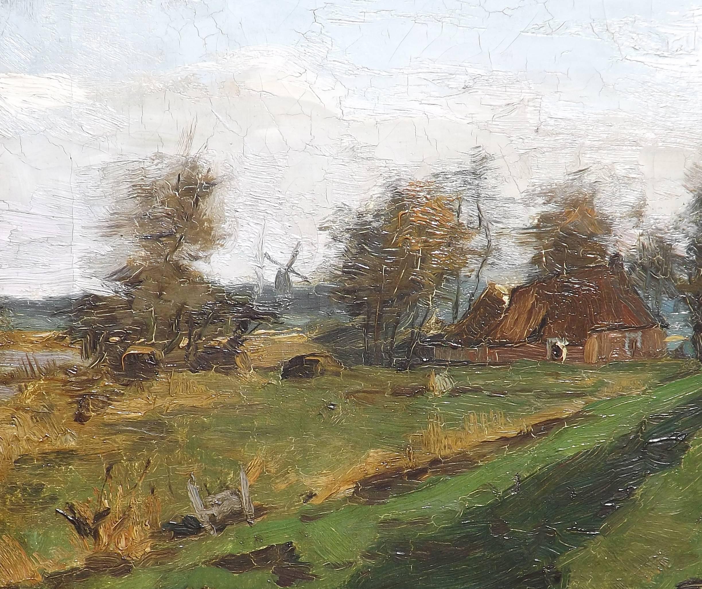 Dutch Landscape Painting of Paterswolde, the Netherlands by Jacob Madiol