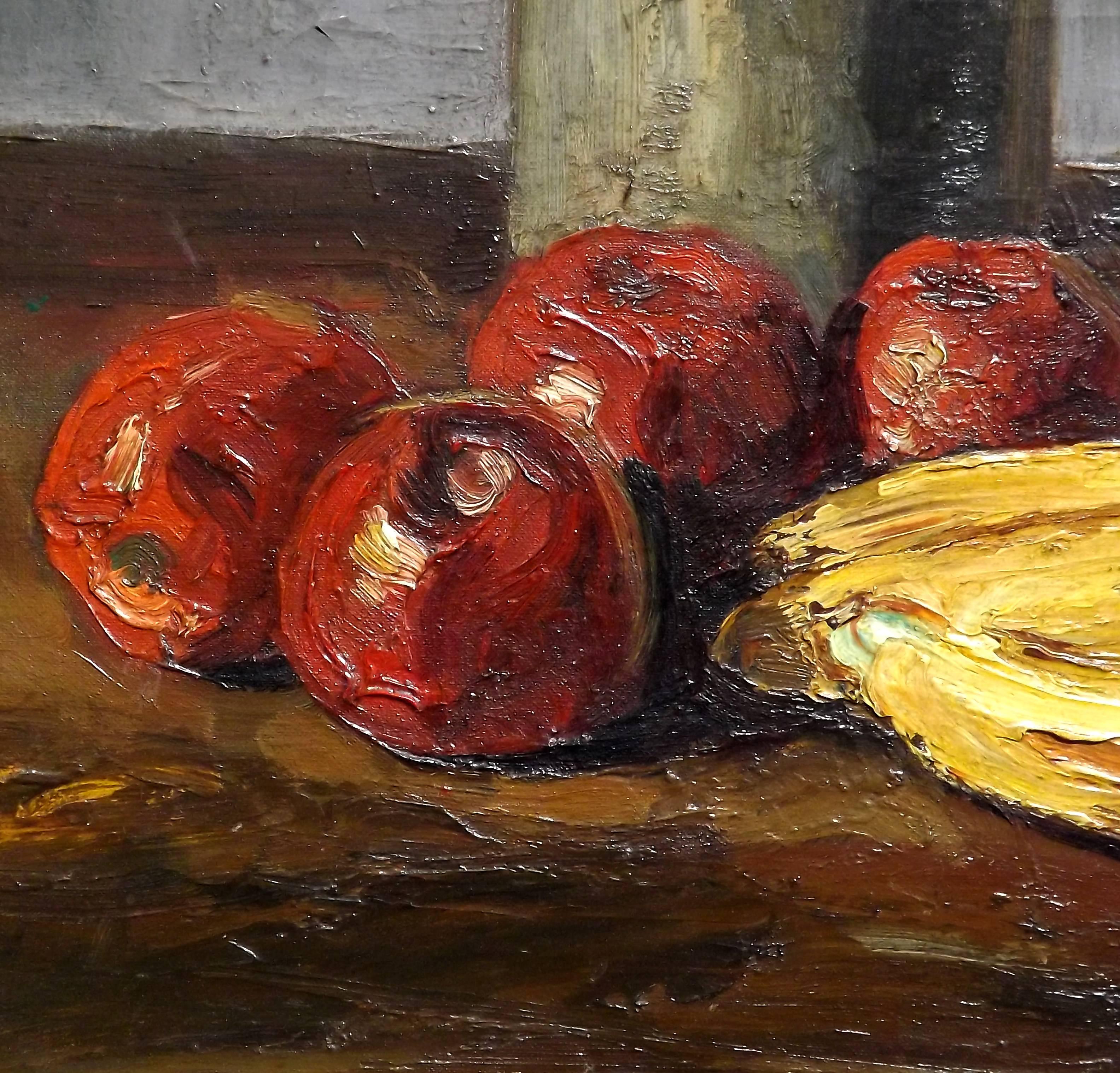Still Life with Fruit and Bible by Dutch Artist George Pletser For Sale 1