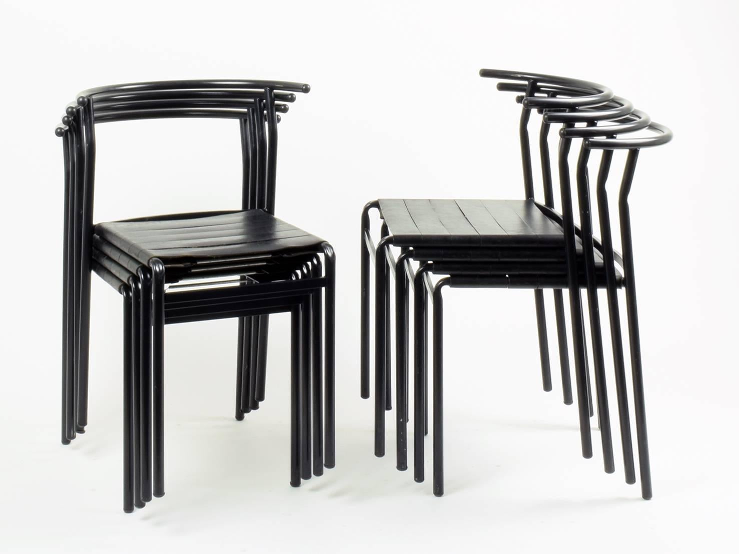 Late 20th Century Philippe Starck Eight 'Café Chairs' for Baleri Italia, 1984, Café Costes Paris