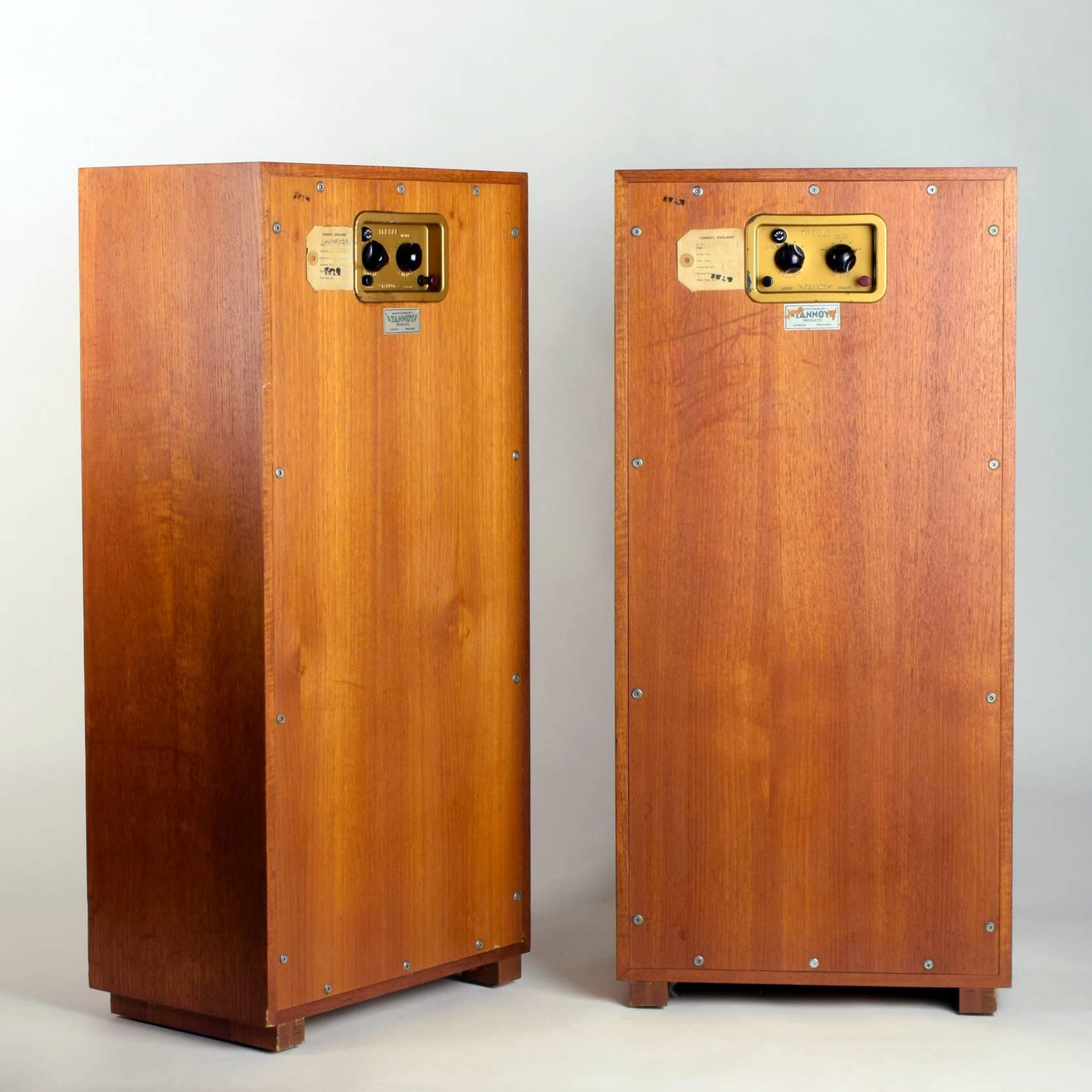 Mid-Century Modern Tannoy Chatsworth Monitor Gold Speakers, Stunning Pair, Legendary Sound