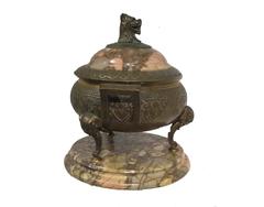 Escalier de Cristal Japonisme Bronze and Marble Potpurri, circa 1890