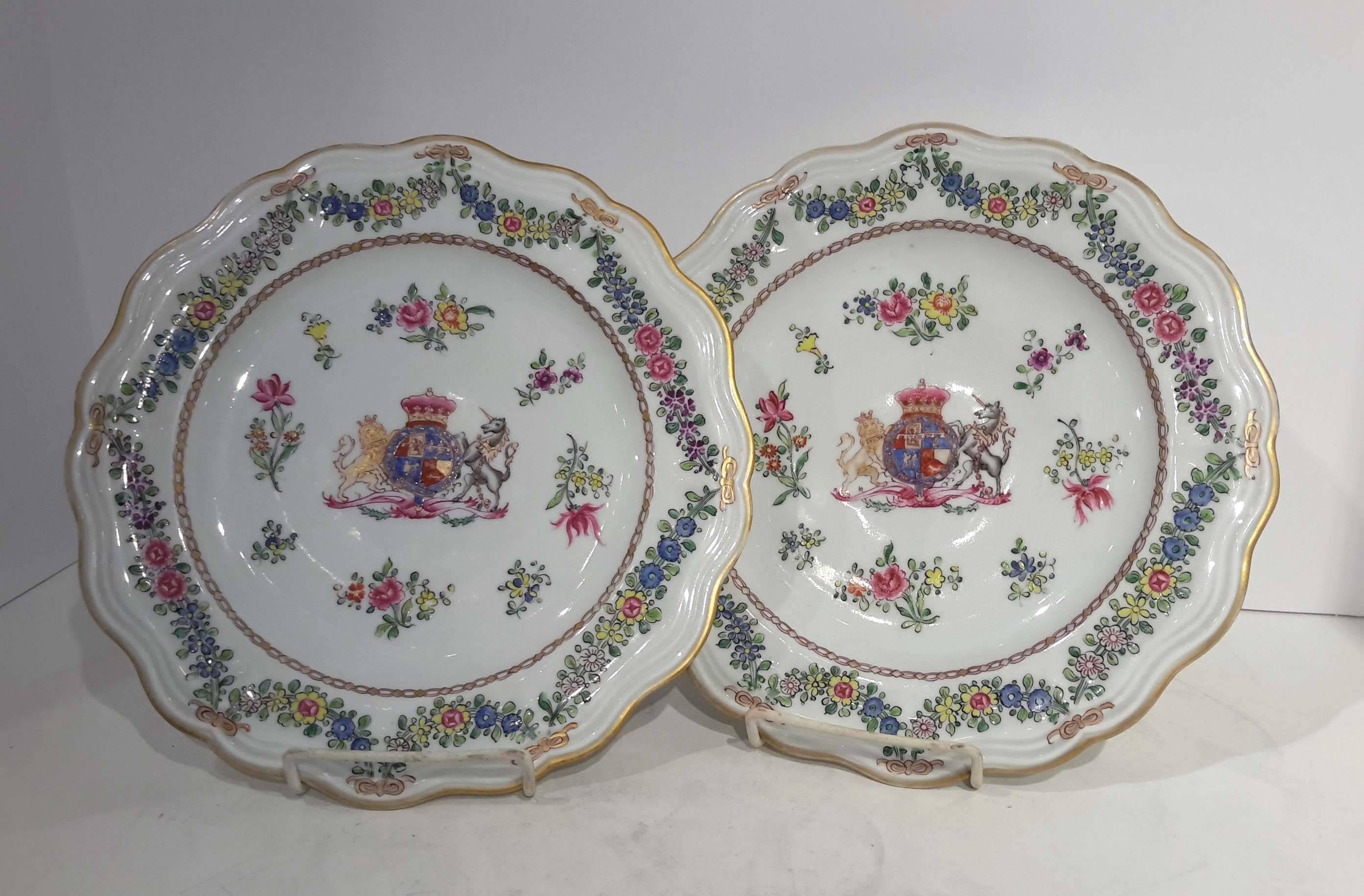 Set of 12 Samson Armorial Porcelain Service Plates, French, 19th Century 1