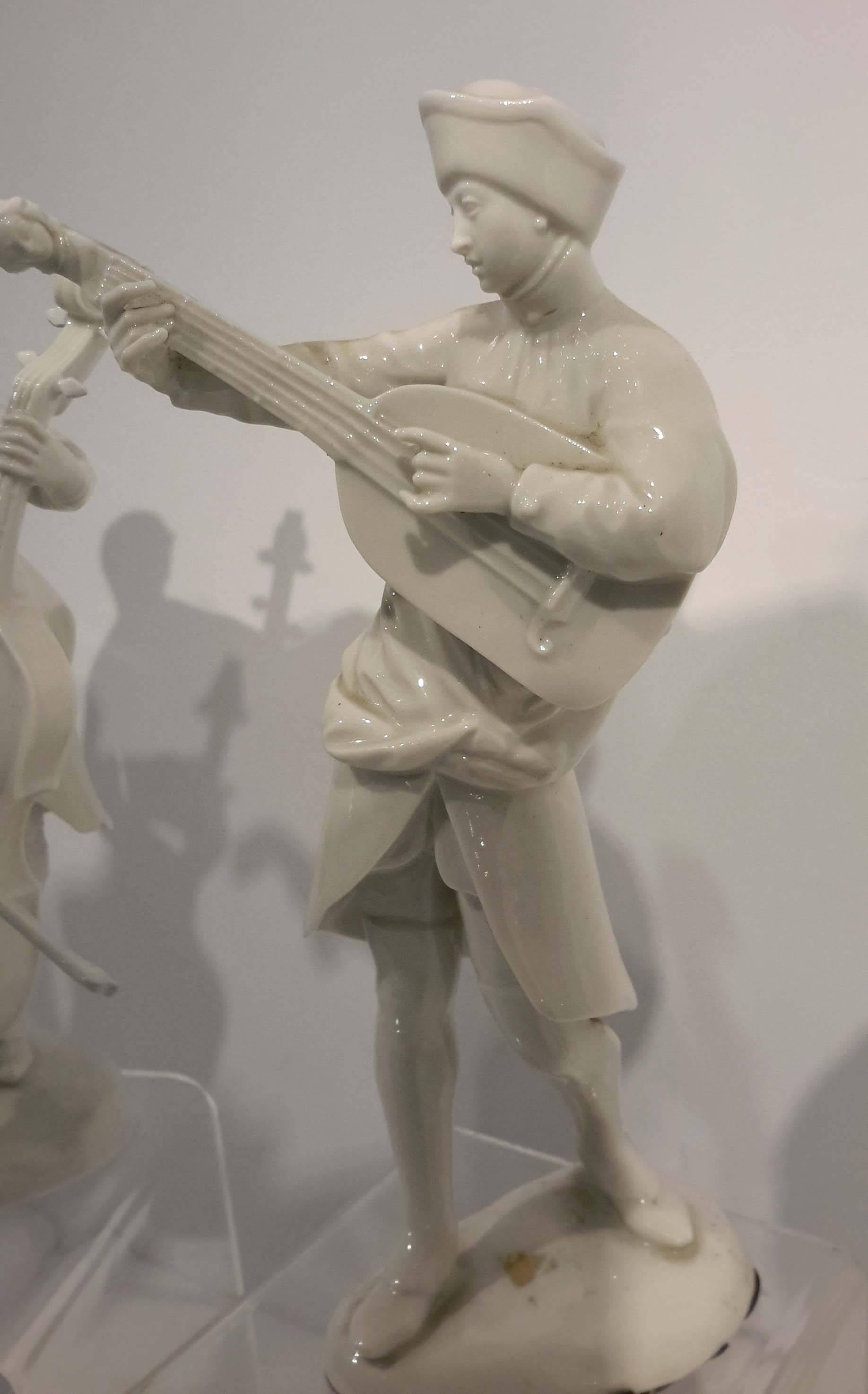 Glazed Group of Five Nymphenburg Porcelain Musicians, 19th Century For Sale