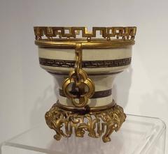 Chinoiserie Gilt Bronze-Mounted Porcelain Planter, French 19th Century