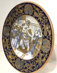 Italian Gold Luster Ceramic Charger Attributed to Cantagalli, 1940s