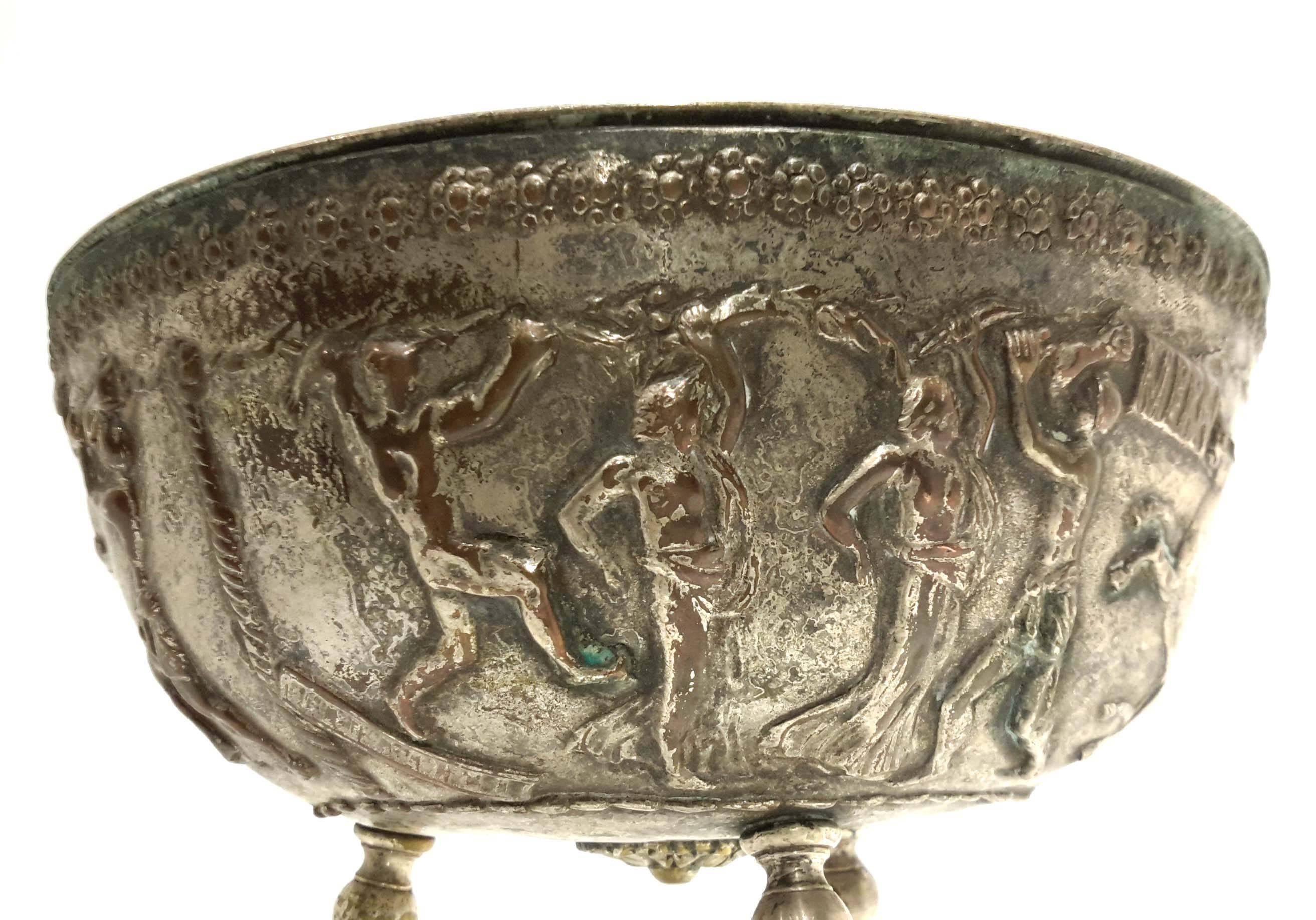 Classical Greek Silver Plated Bowl Attributed to Edward E. Caldwell & Co., New York For Sale