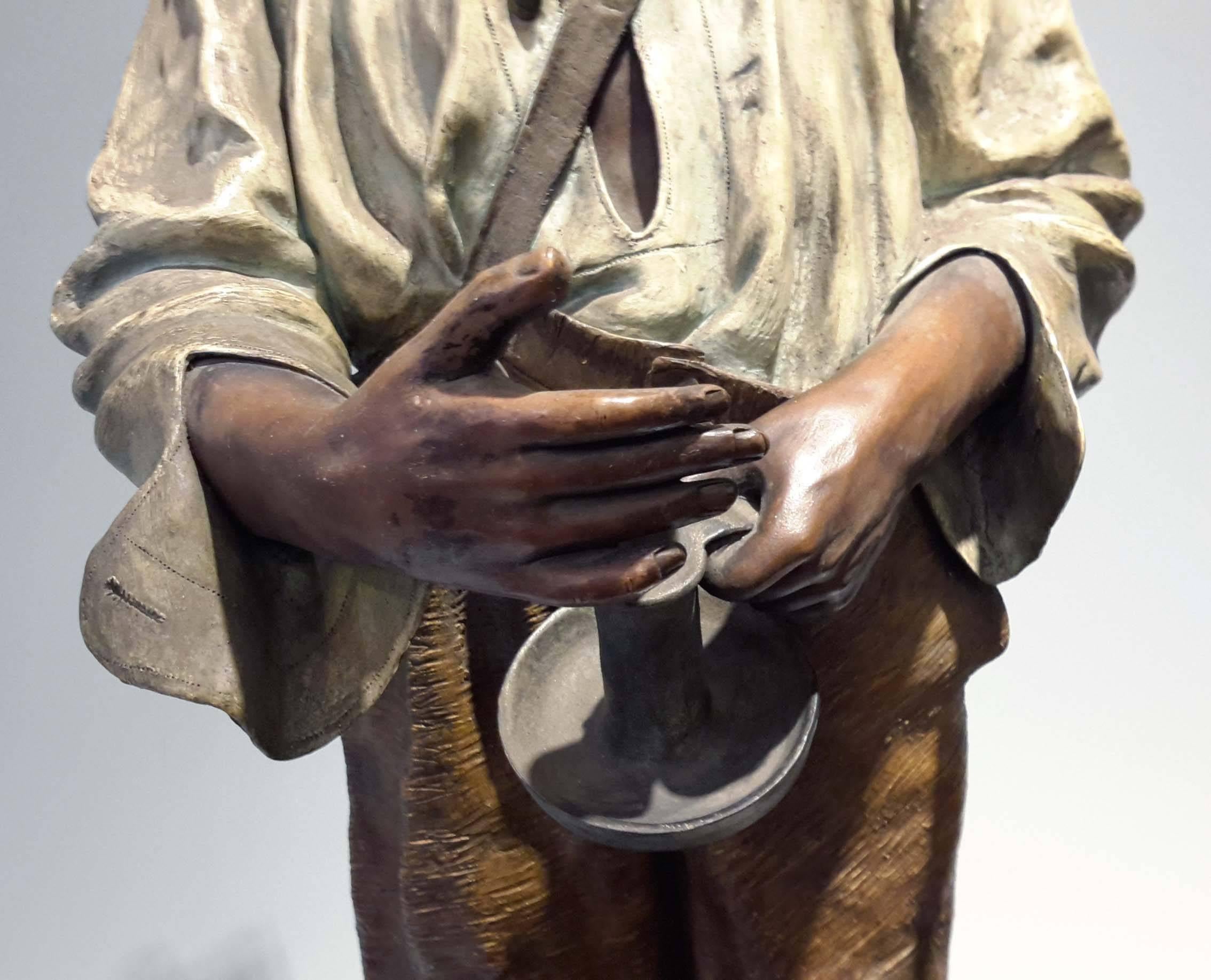 Johann Maresch Terracotta Figure an African American Boy, 19th century In Good Condition In New York, NY