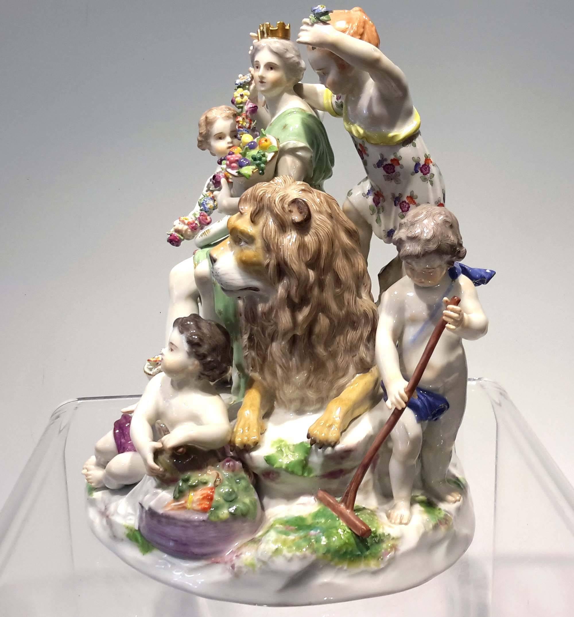 Neoclassical A Meissen Porcelain Group of Cybele Circa 1910