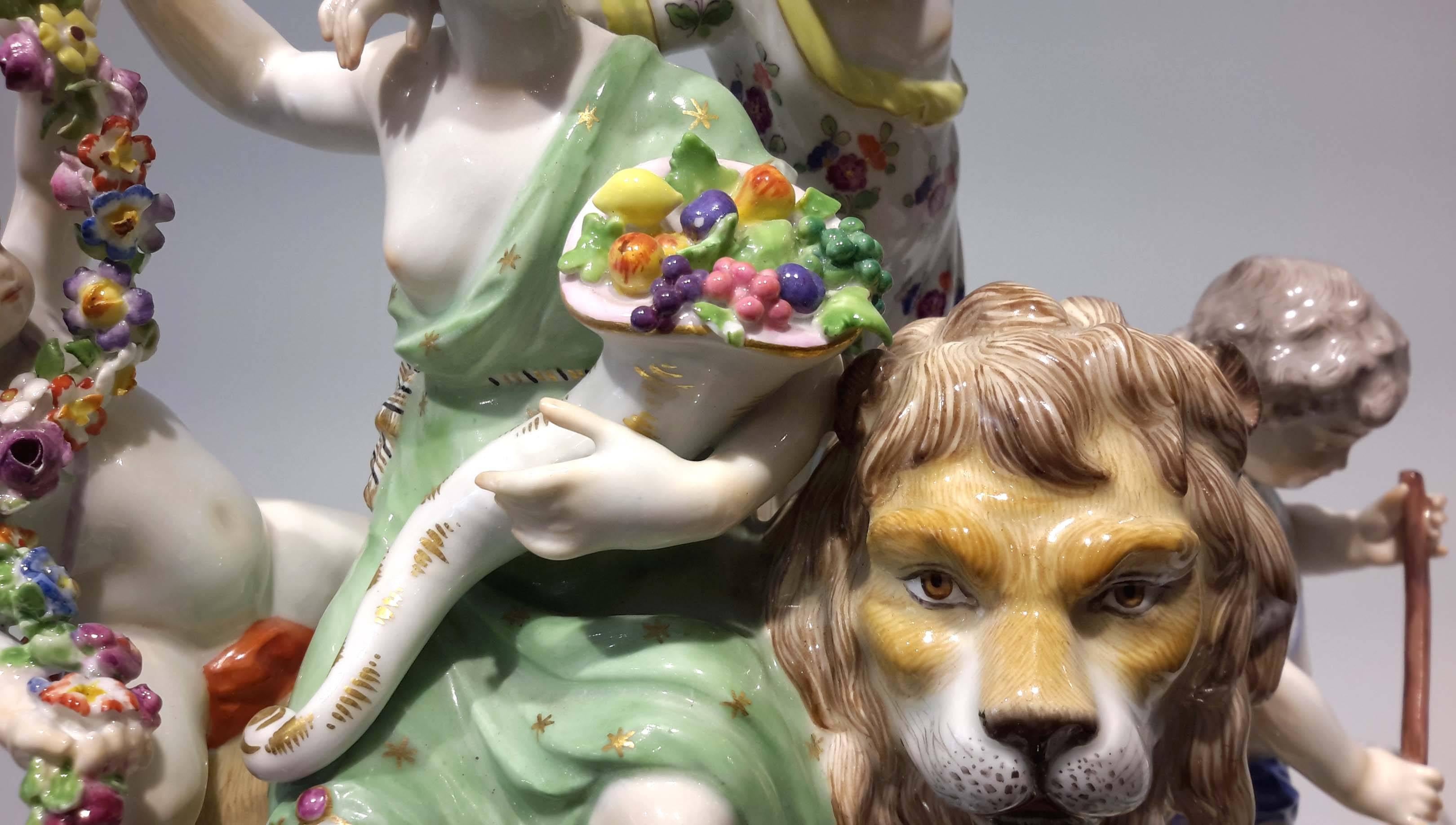 German A Meissen Porcelain Group of Cybele Circa 1910