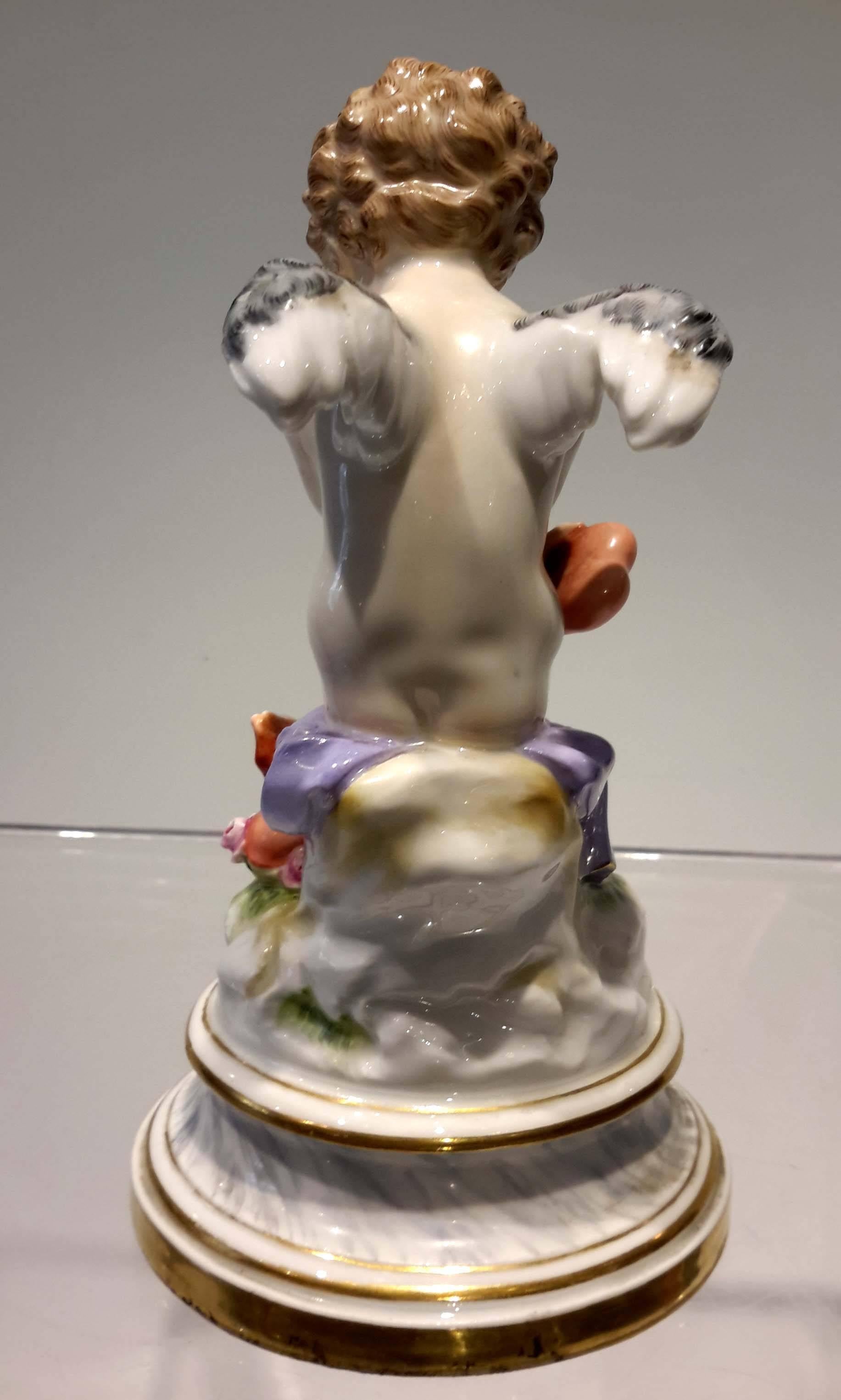 First quality Meissen porcelain, with underglazed blue crossed sword mark. Missing a little gold at the base, please see photos.