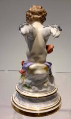Adorable 19th Century Meissen Porcelain Figure of an Angel with Heart