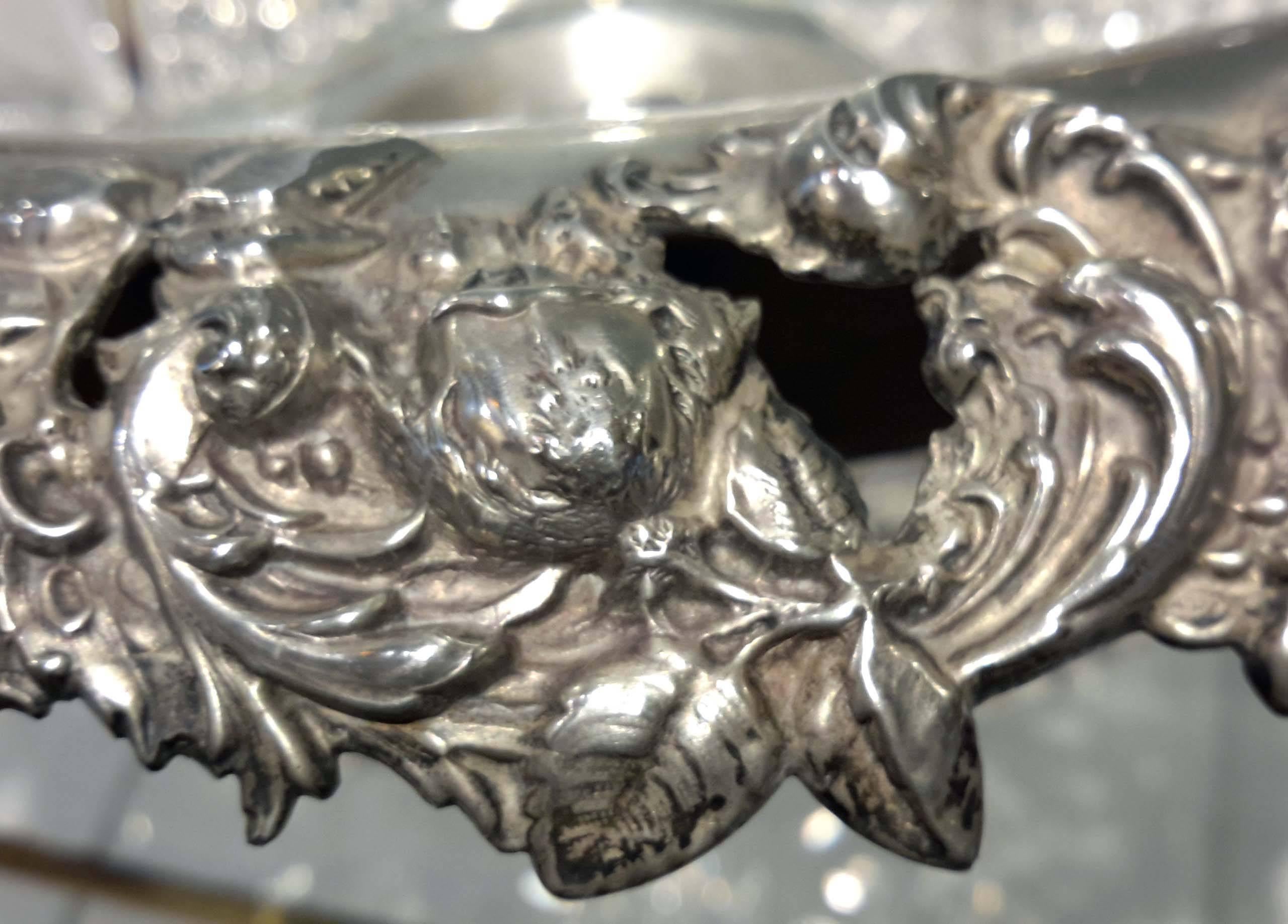 Magnificent American Brilliant Cut-Glass and Sterling Silver Punch Bowl, Mauser 1