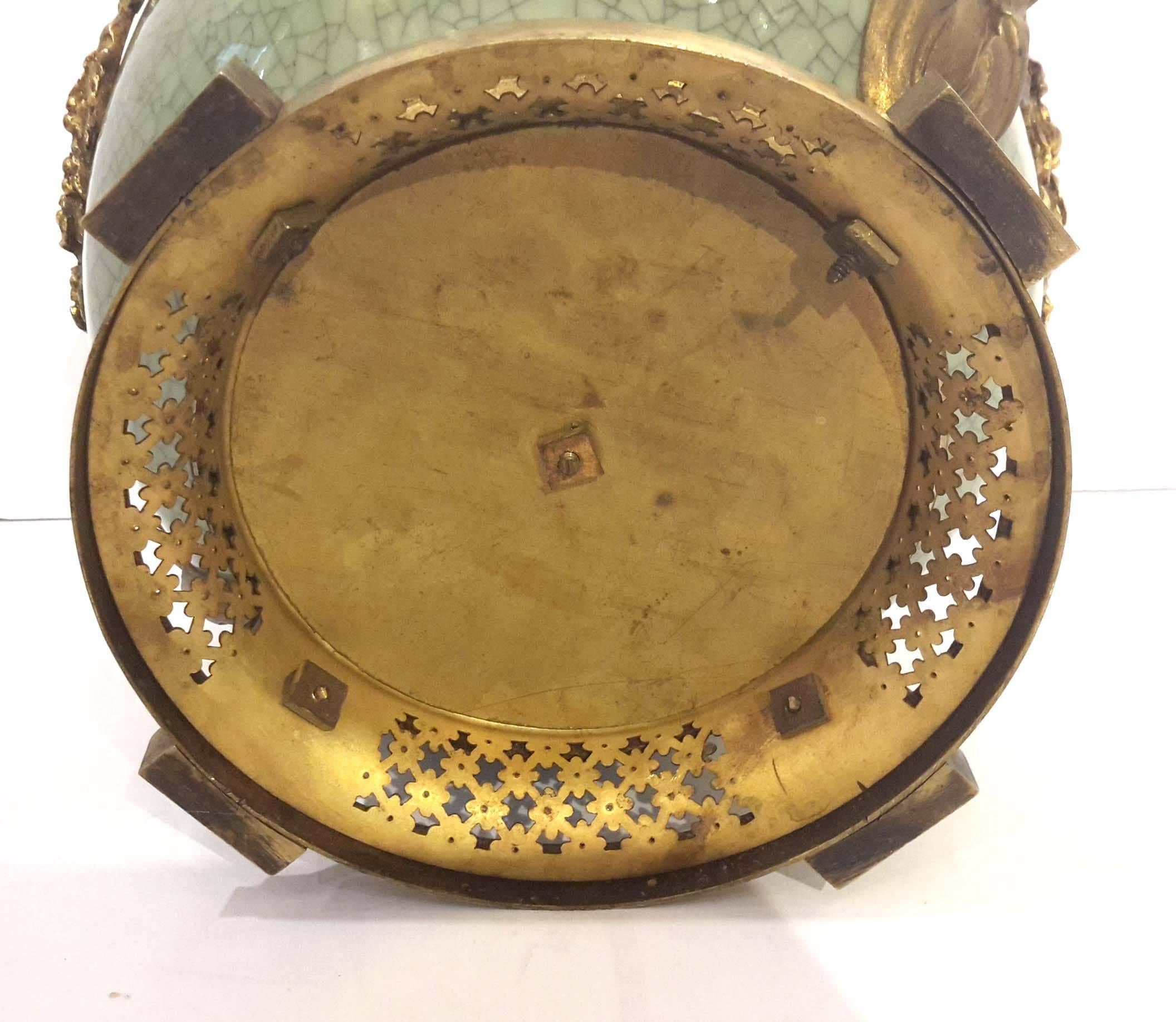 Gilt Bronze-Mounted Celadon Porcelain Covered Bowl, French, circa 1890 5