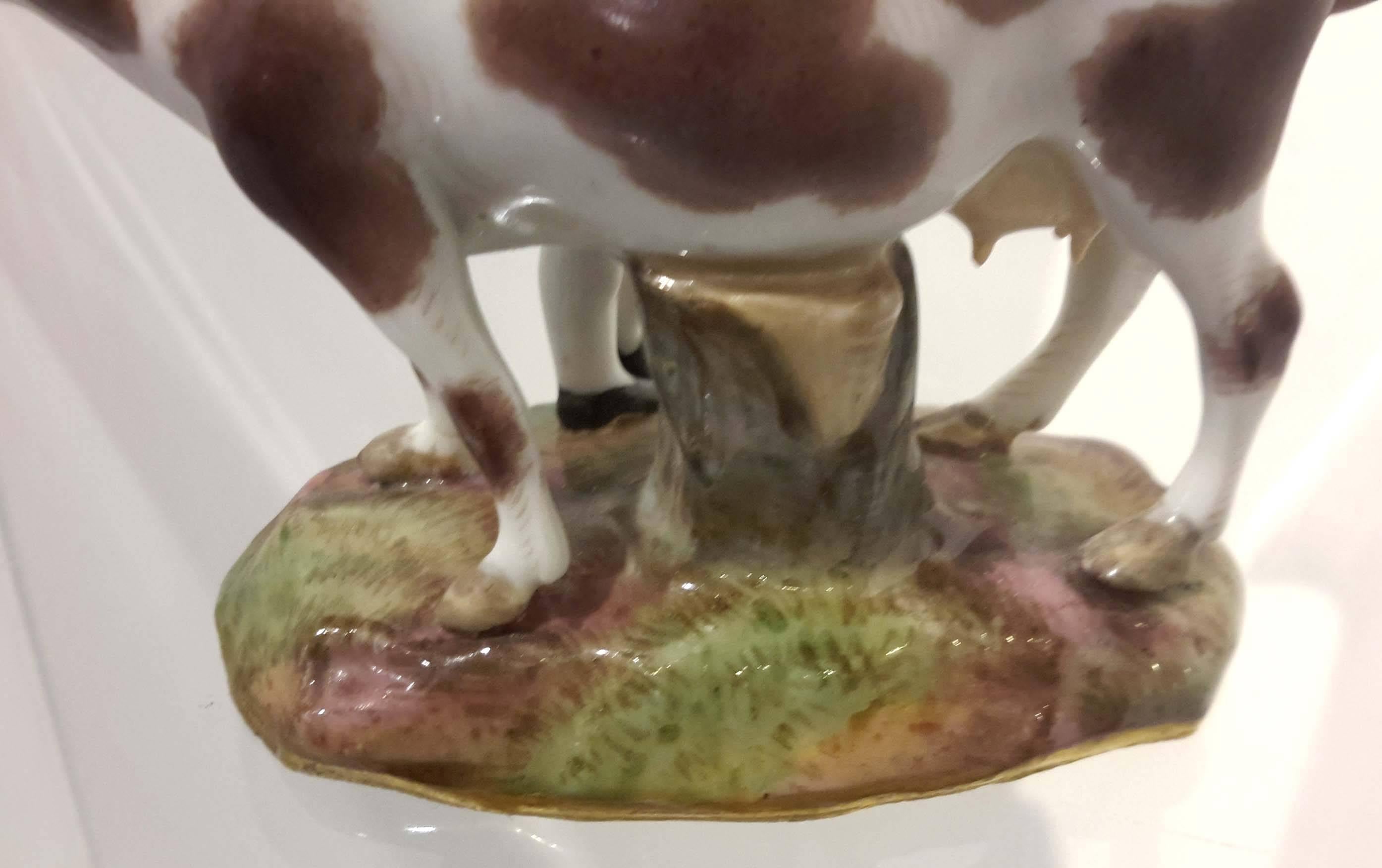 19th Century Meissen Porcelain Figure with Cow, Germany, circa 1890