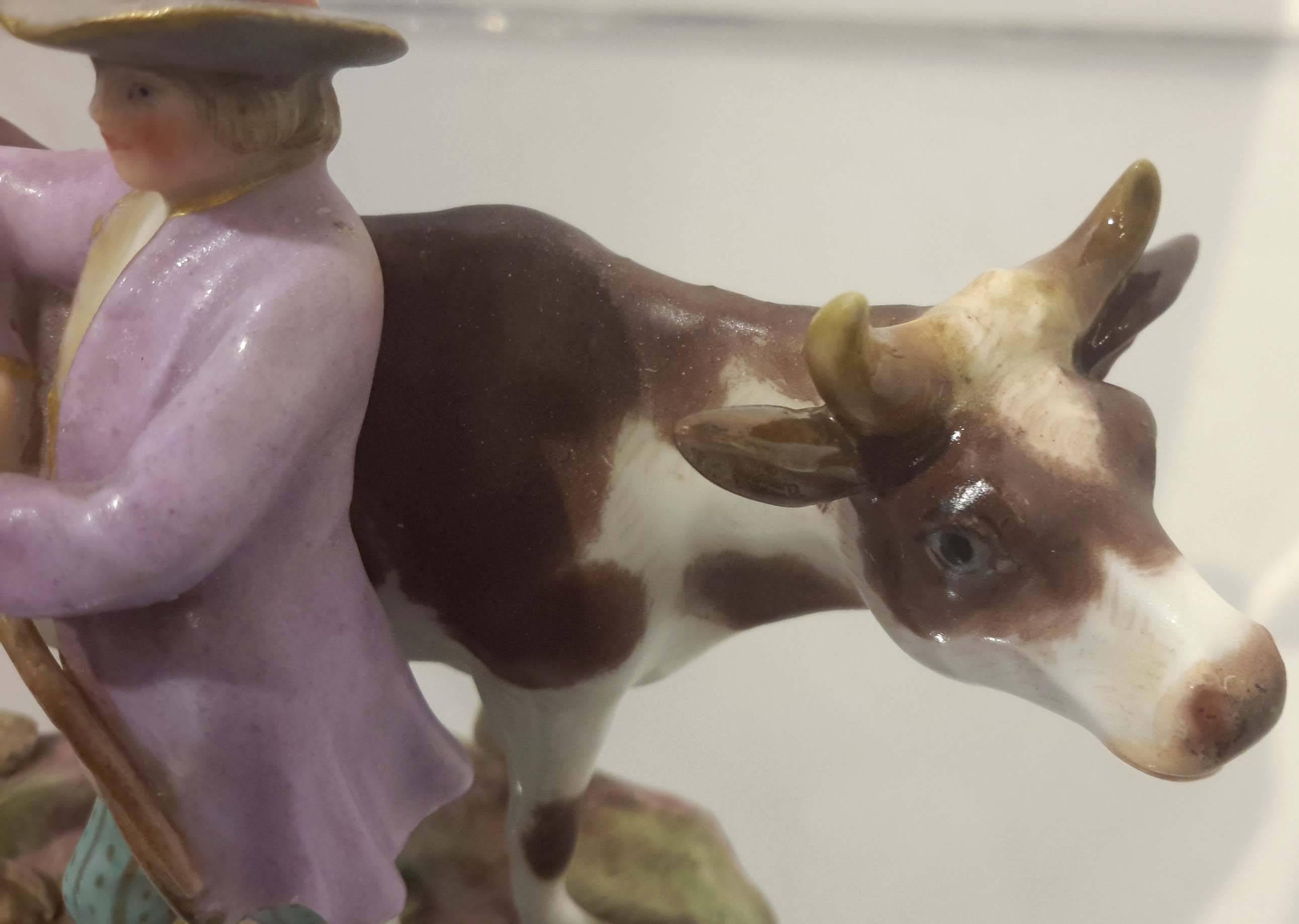 Meissen Porcelain Figure with Cow, Germany, circa 1890 In Good Condition In New York, NY