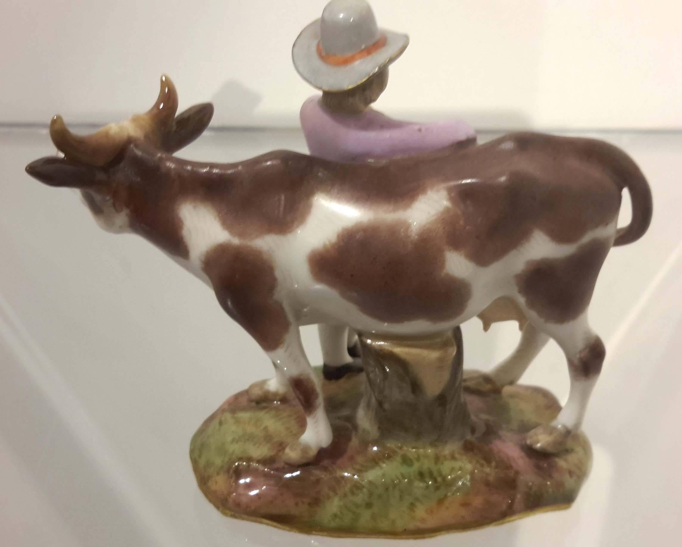 Meissen Porcelain Figure with Cow, Germany, circa 1890 1