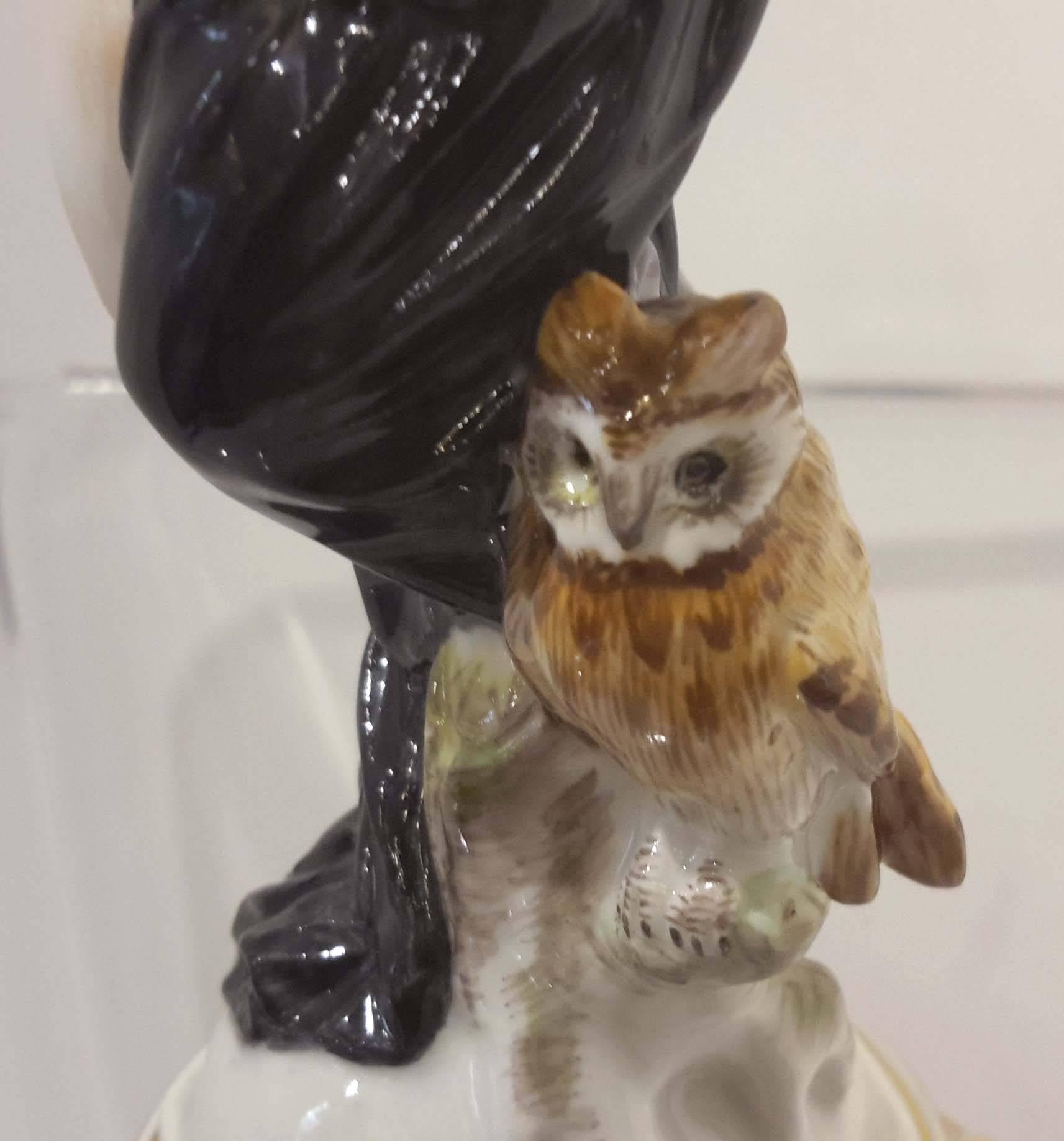 Porcelain Pair of First Quality Meissen Figures of Night and Day, 19th Century