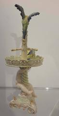 Adorable German Porcelain Group of Cherub with Parrots, Ring Tray, 19th Century