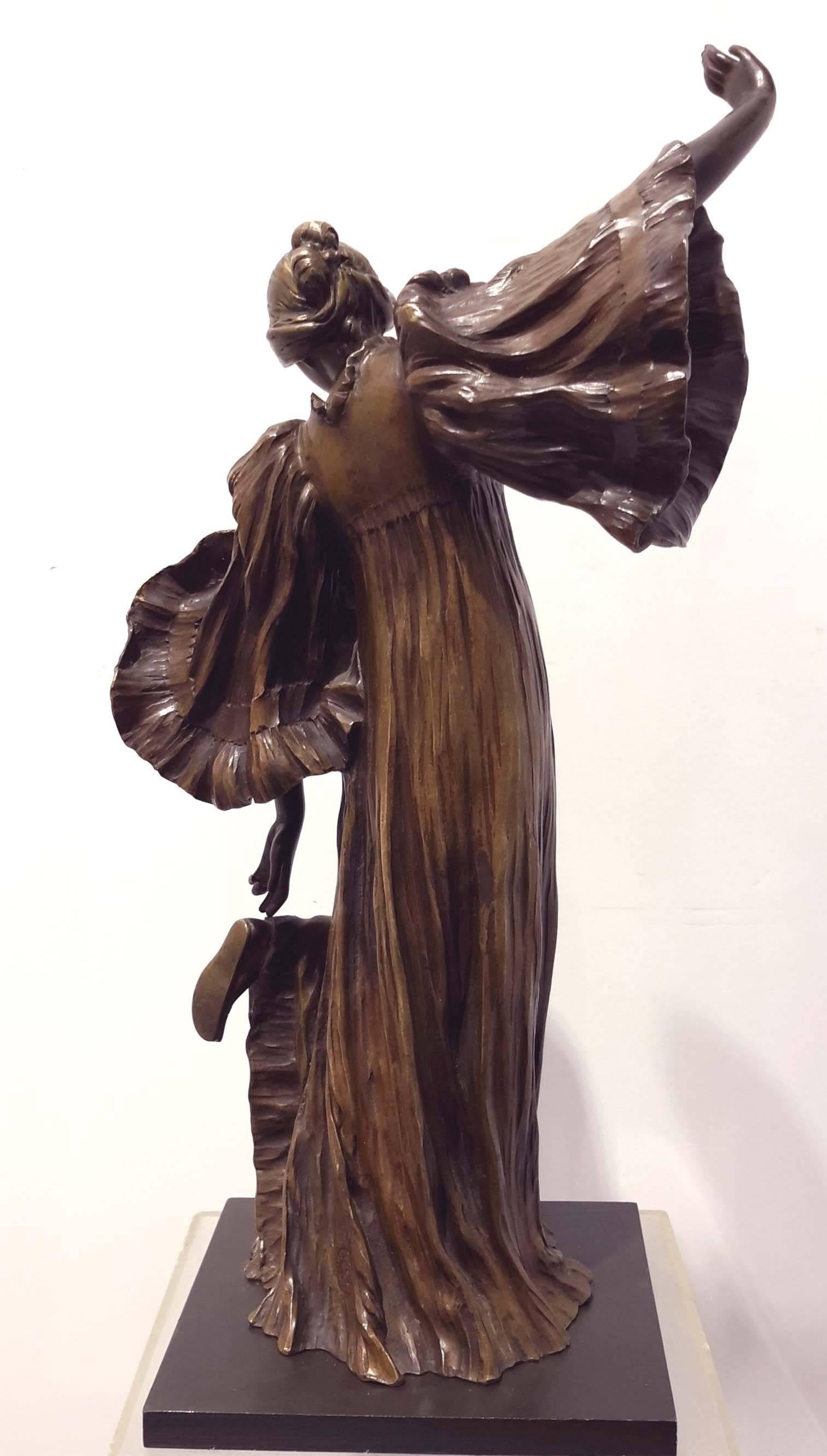 Art Nouveau Agathon Léonard 'Danseuse Au Cothurne' Sculpture, circa 1900