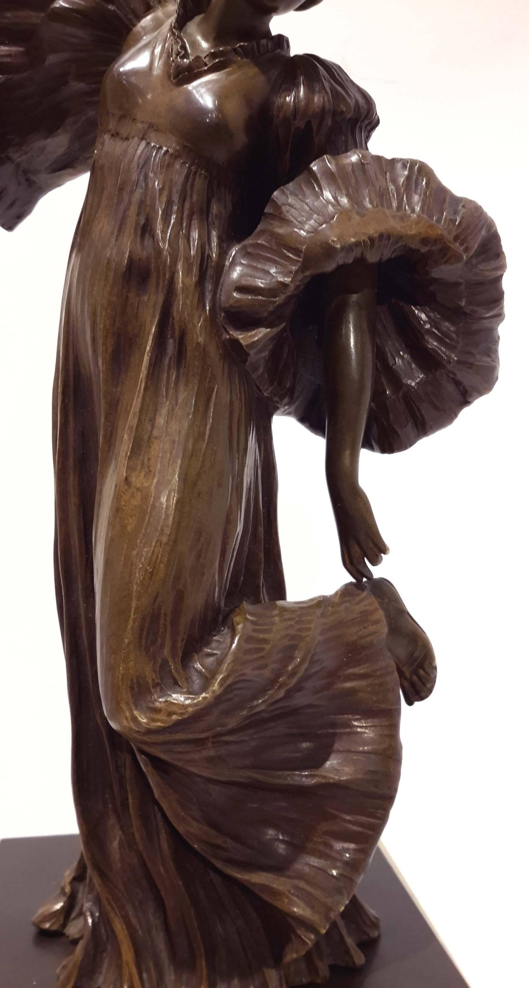 Bronze Agathon Léonard 'Danseuse Au Cothurne' Sculpture, circa 1900