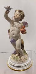 Pair of Large Meissen Porcelain Cherubs, Germany, 19th Century