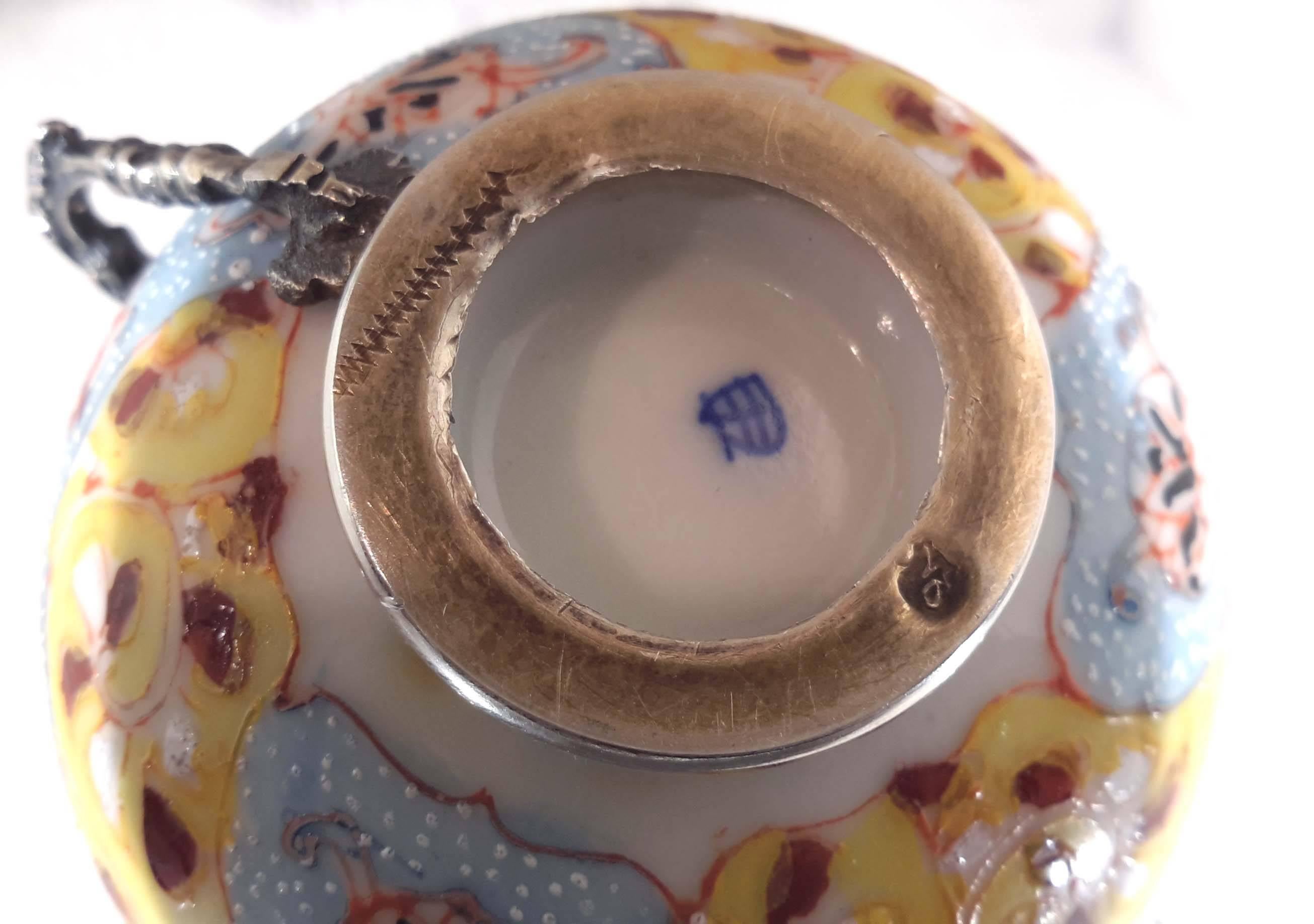 Rare Ottoman Silver Coffee Cup & Saucer, 19th Century 3