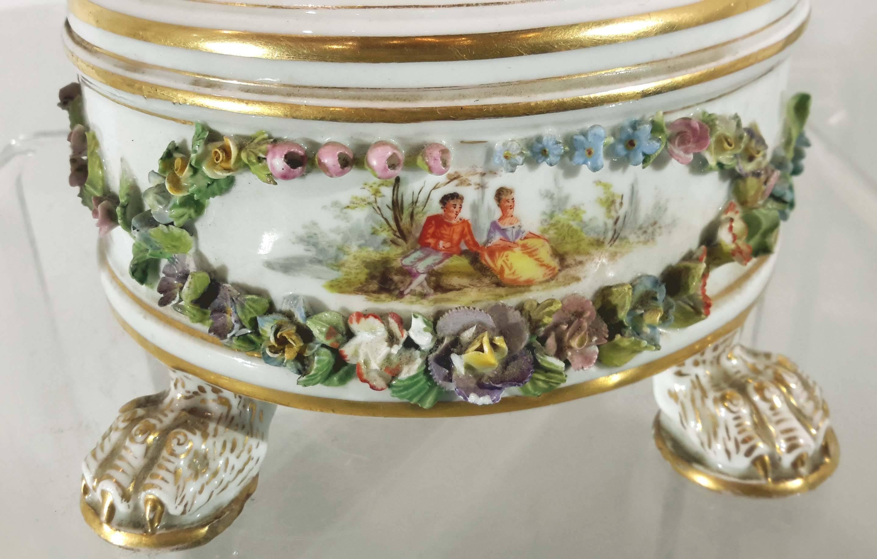 Pair of Highly Decorated Carl Thieme Dresden Porcelain Vases, 19th Century For Sale 2