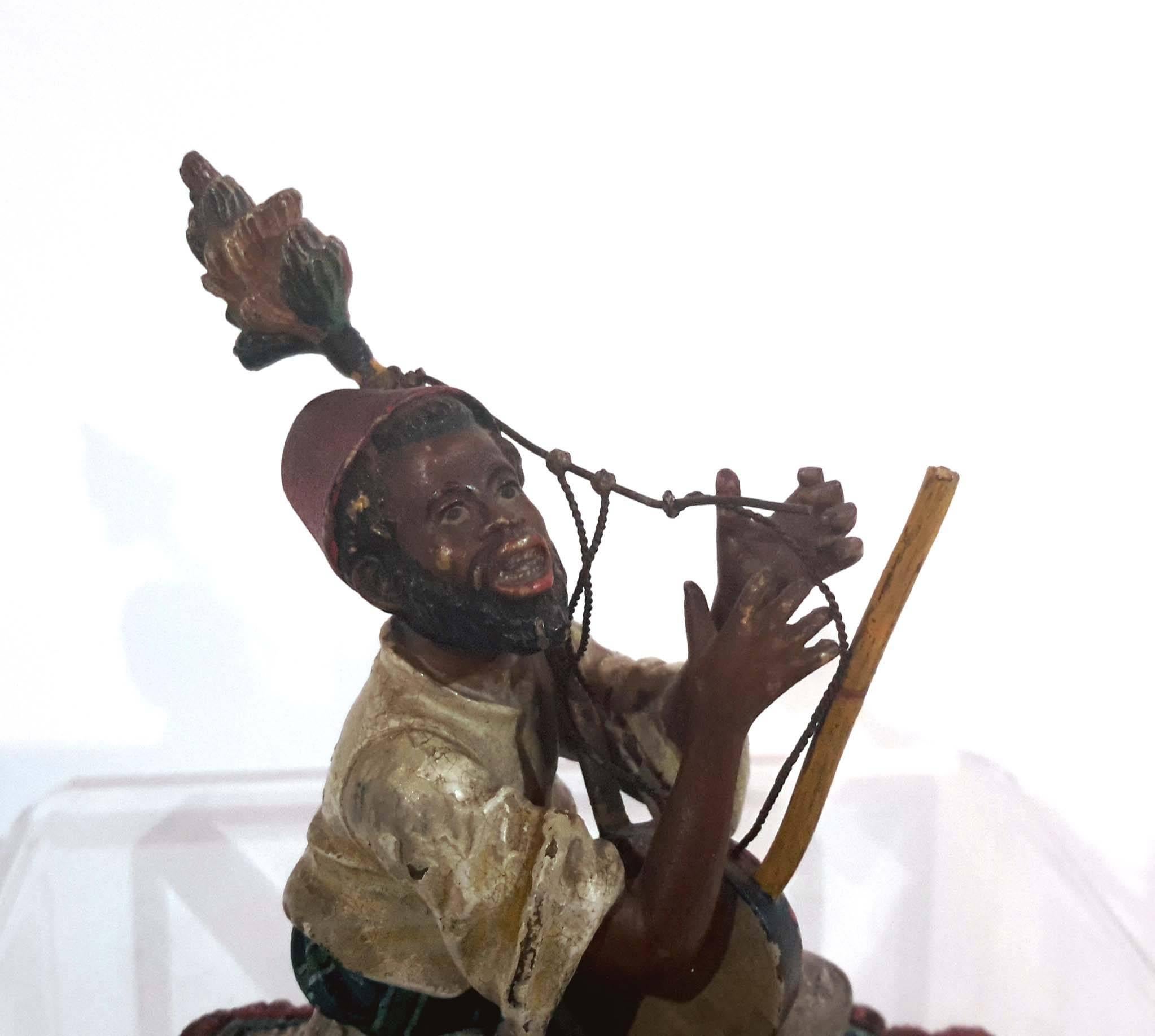 Vienna Bronze of a Moorish Musician, Austria, circa 1900 In Good Condition In New York, NY