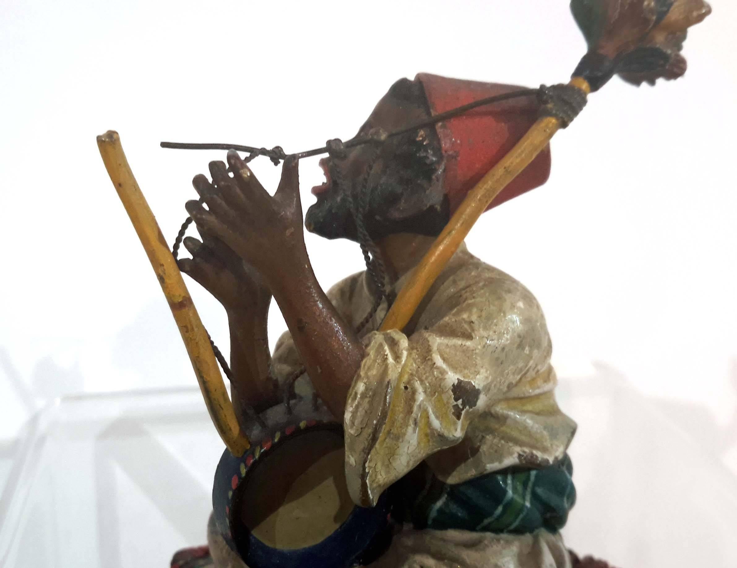 Egyptian Revival Vienna Bronze of a Moorish Musician, Austria, circa 1900