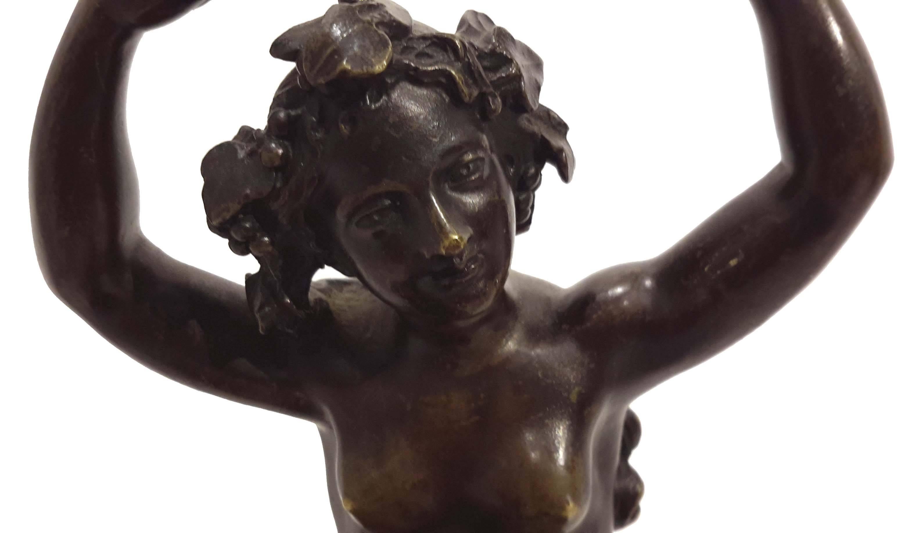 Attributed to Claude Michel Clodion, Bronze Figure of Bacchante, 19th Century In Good Condition In New York, NY