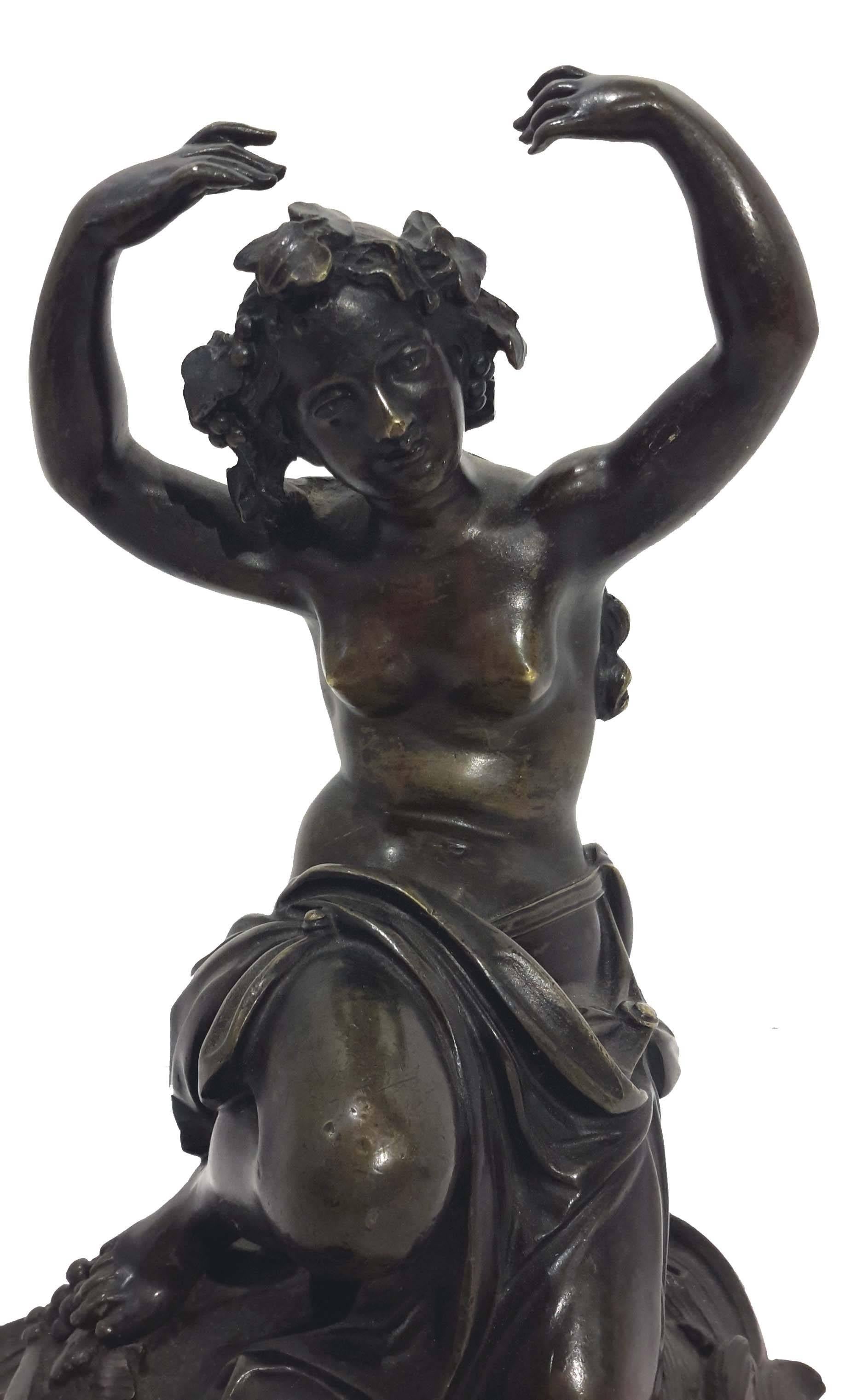 French Attributed to Claude Michel Clodion, Bronze Figure of Bacchante, 19th Century