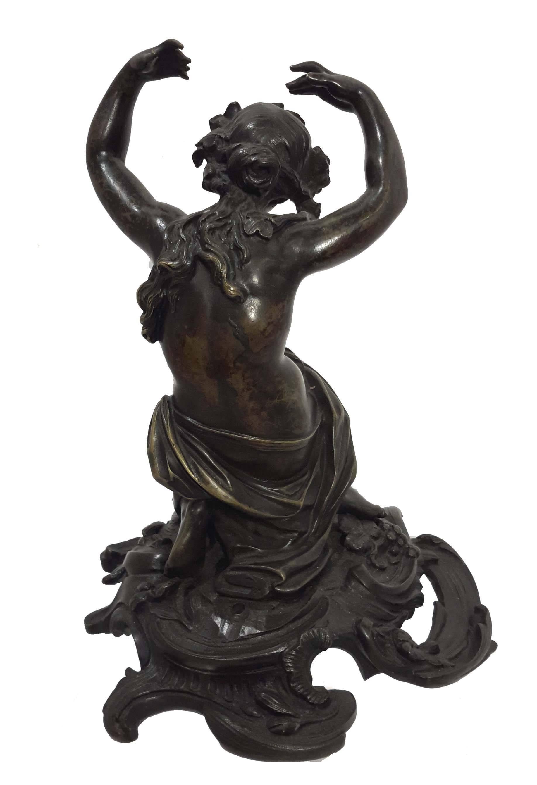 Neoclassical Attributed to Claude Michel Clodion, Bronze Figure of Bacchante, 19th Century