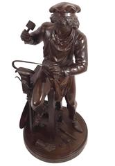 Bronze Sculpture of an Armor Maker by Rancoulet, 19th Century