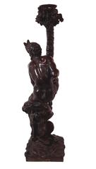 E.F. Caldwell Bronze Lamp Base Depicting Bacchus and Panther, 19th Century