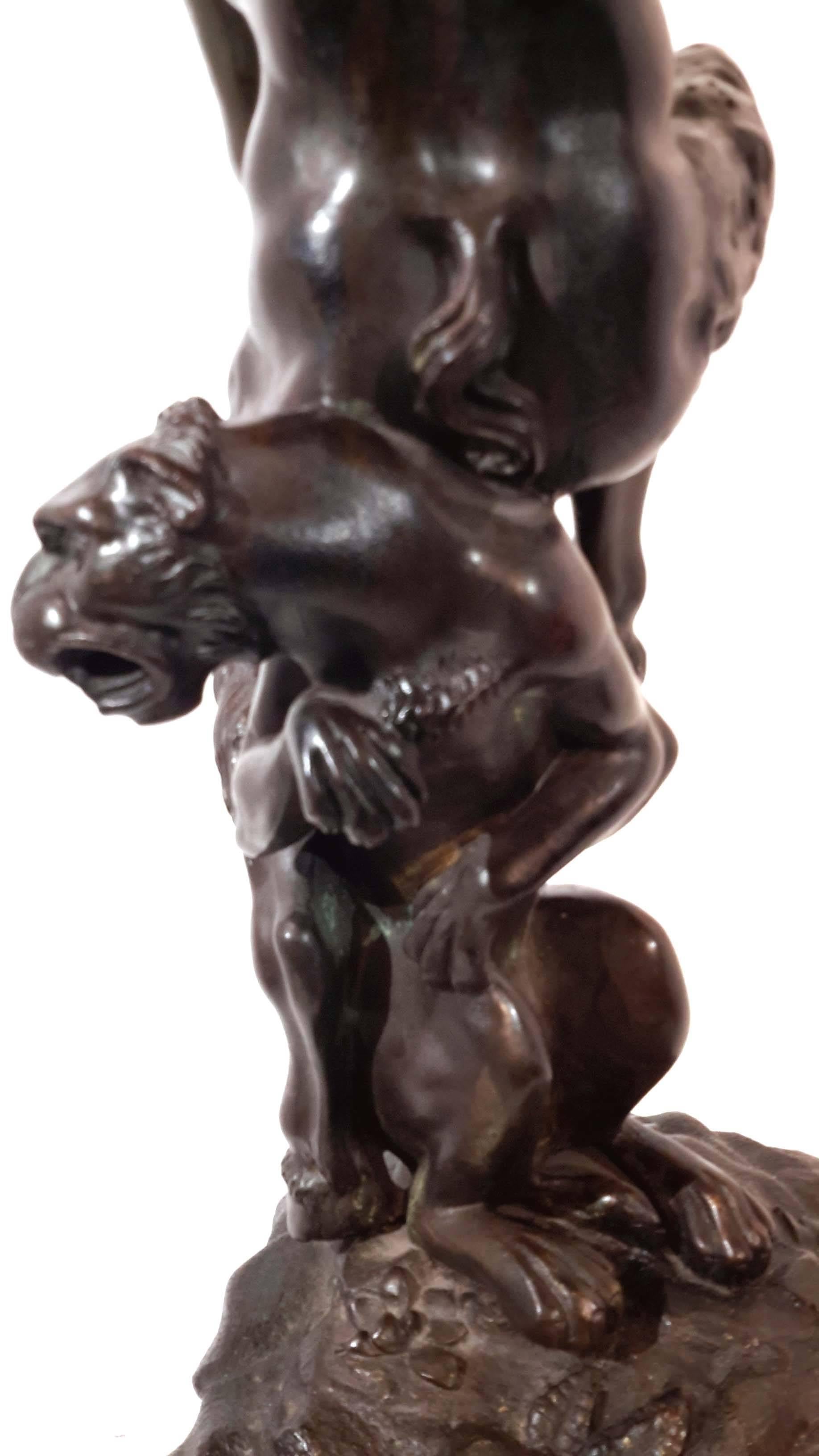 E.F. Caldwell Bronze Lamp Base Depicting Bacchus and Panther, 19th Century For Sale 1