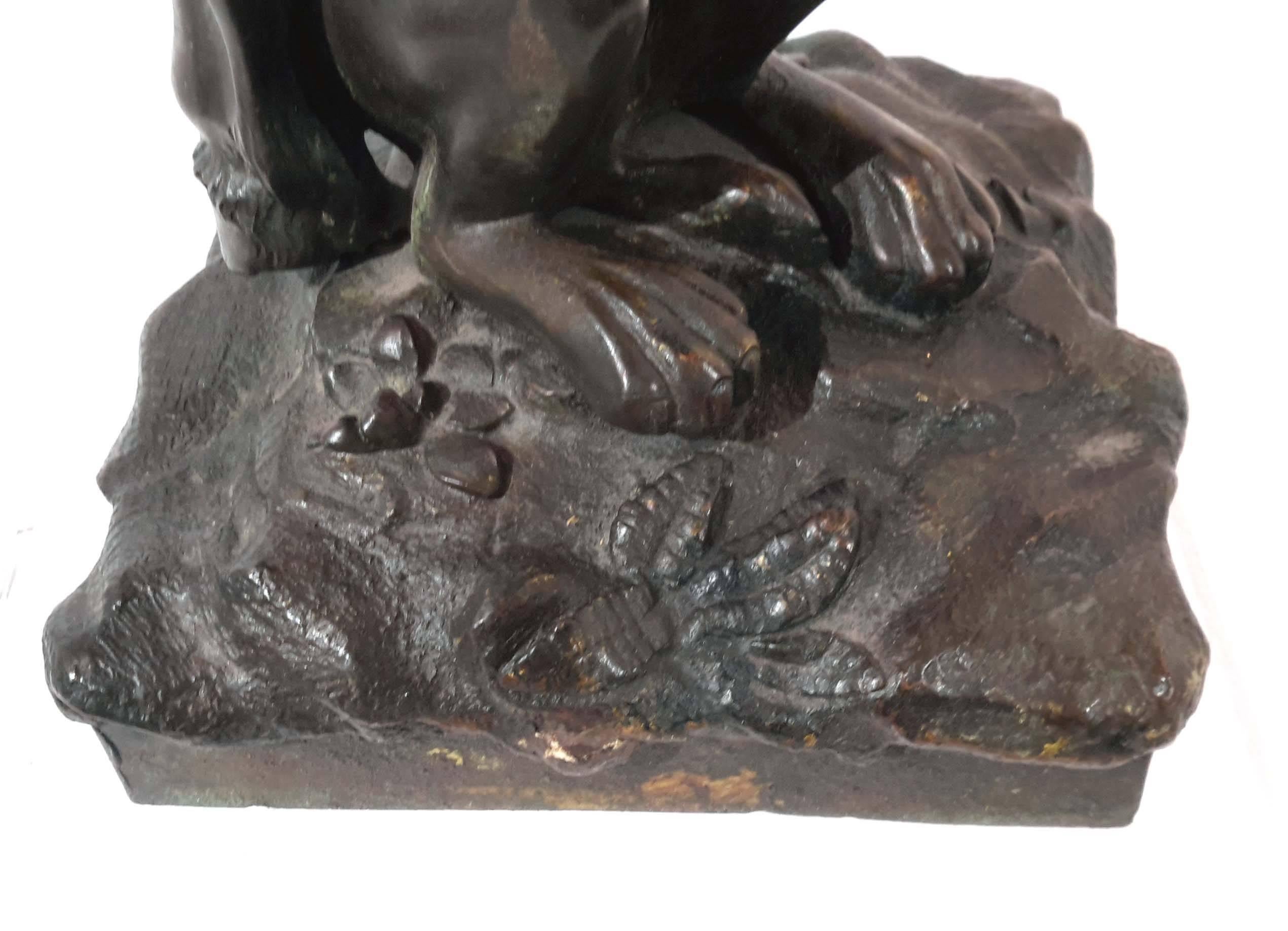 E.F. Caldwell Bronze Lamp Base Depicting Bacchus and Panther, 19th Century For Sale 5