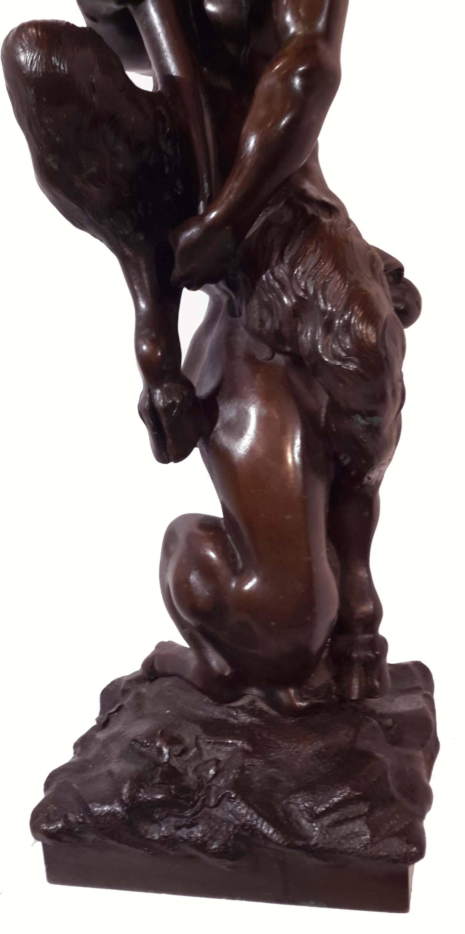 E.F. Caldwell Bronze Lamp Base Depicting Bacchus and Panther, 19th Century For Sale 2