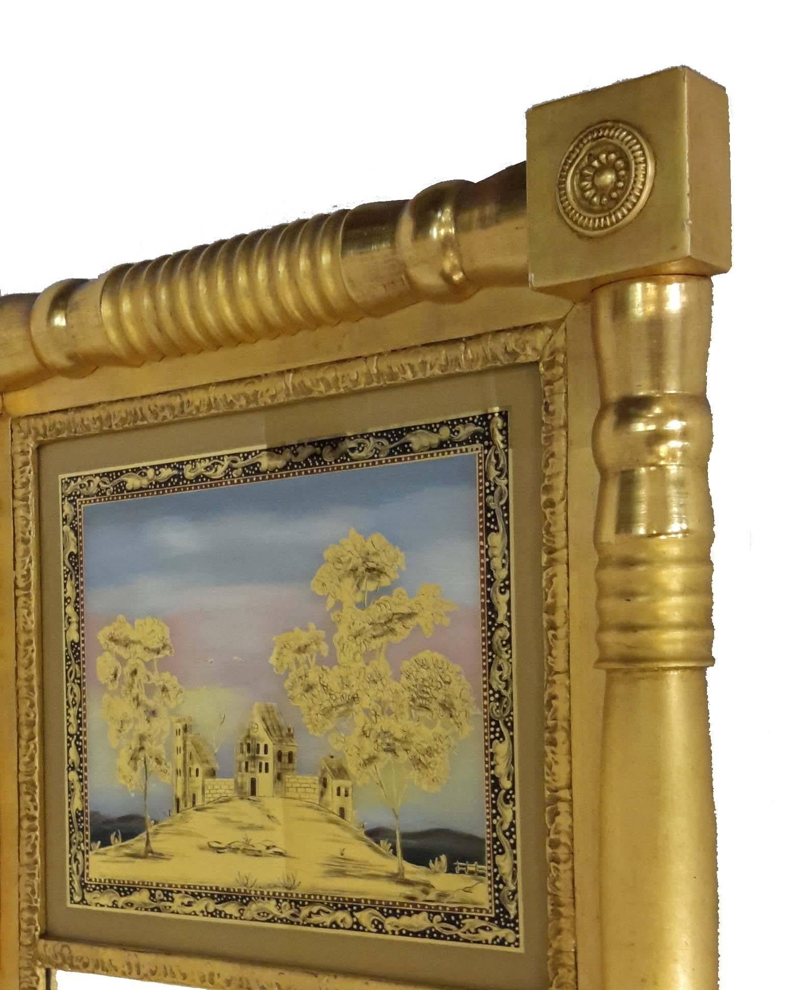 Federal Gilt-Gesso Split-Baluster Mirror, American, 19th Century For Sale 2