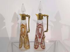 Pair of Gilt Bronze Mounted Cut Glass Ewers, 19th Century