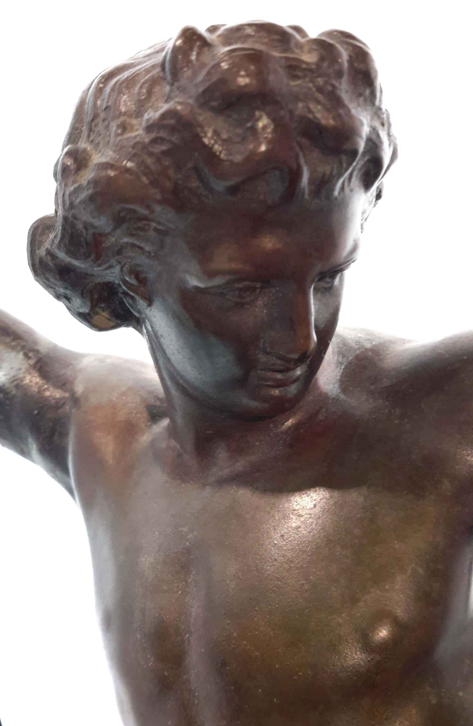 19th Century Patinated Metal Sculpture, French, circa 1890 3