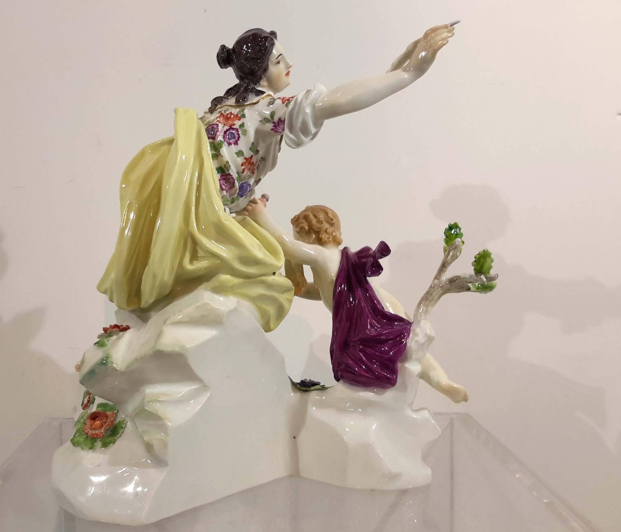 Neoclassical 19th Century Meissen Porcelain Group