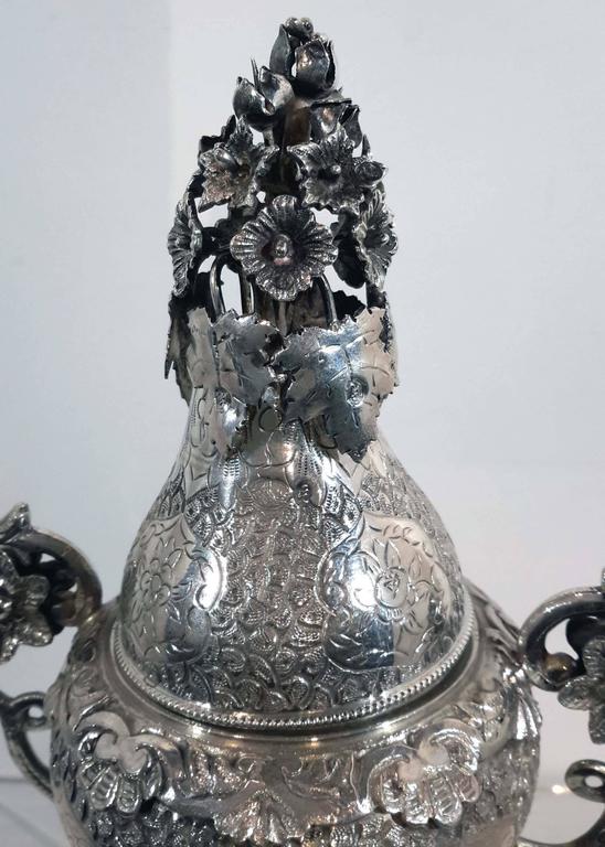 Pair of Ottoman Silver Spice and Rosewater Containers, Turkey, 19th ...