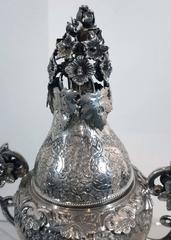 Pair of Ottoman Silver Spice & Rosewater Containers, Turkey, 19th Century