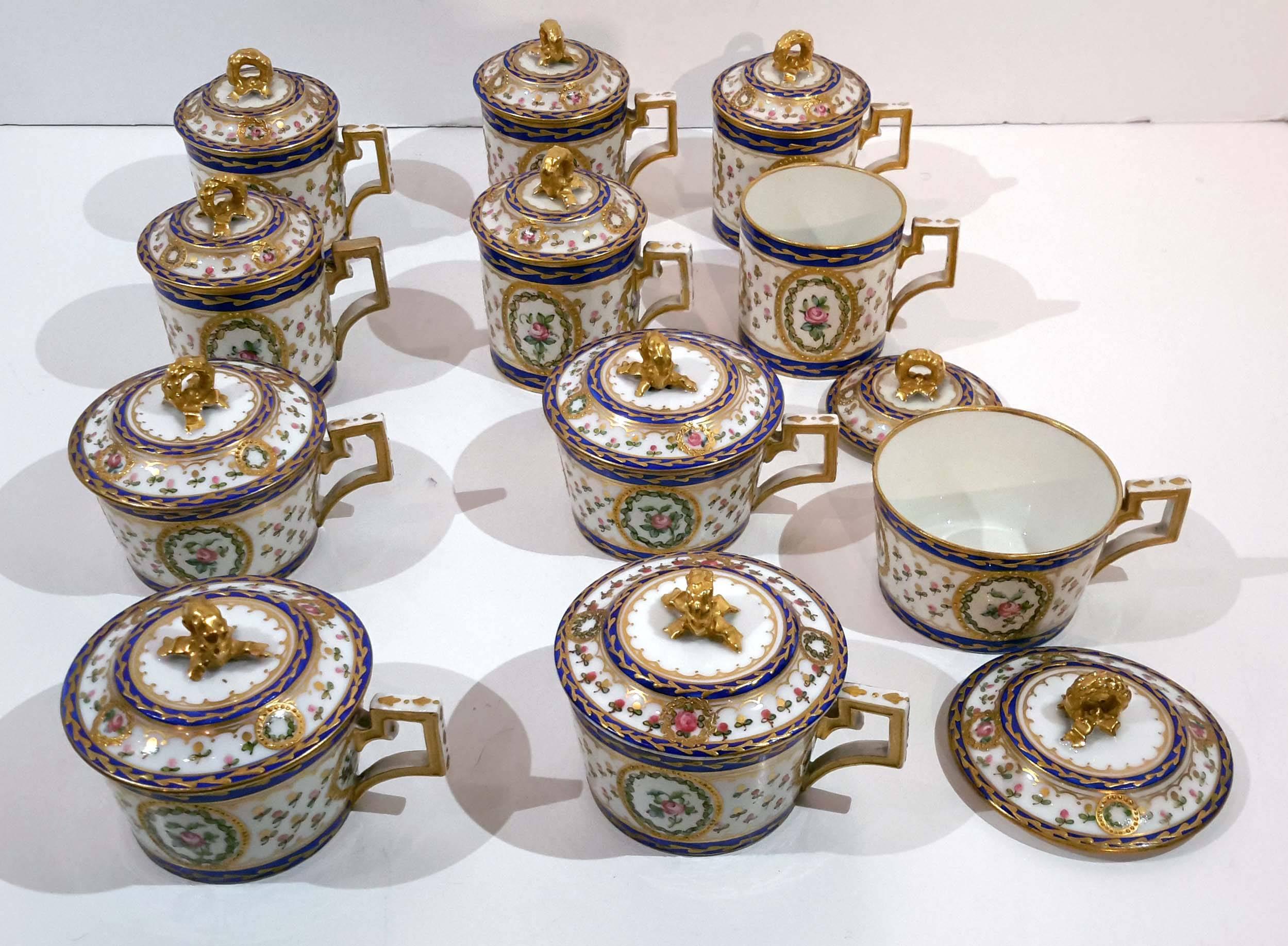 Magnificent Madame de Pompadour Porcelain Tea and Coffee Set, circa 1860 1