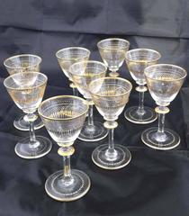 21 Pieces Antique Attributed to St. Louis Crystal Stemware