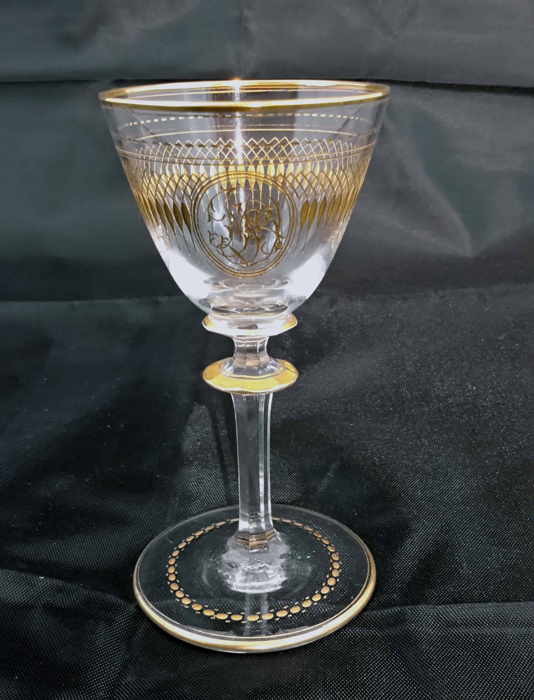 21 Pieces Antique Attributed to St. Louis Crystal Stemware 1