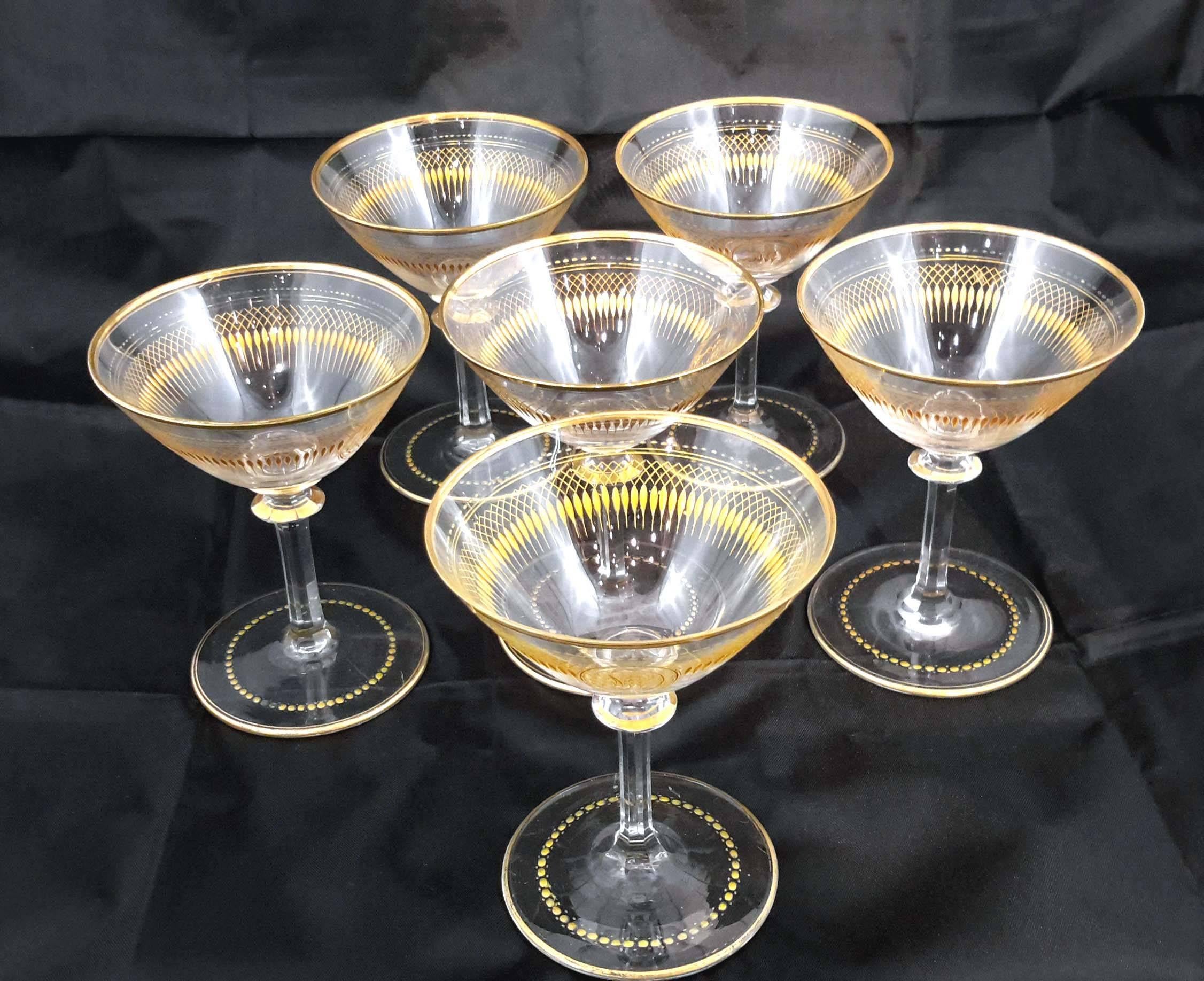 Louis XVI 21 Pieces Antique Attributed to St. Louis Crystal Stemware