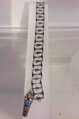 Extraordinary 1920s Egyptian Revival Enamel 800 Silver Bracelet